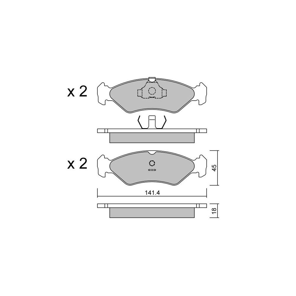 Plaquettes de frein GT2i Club Avant pour FORD Fiesta III (GFJ) 2.3 155cv 1989-01-01-1997-01-01 - GT-PC0750 - 3666618579436
