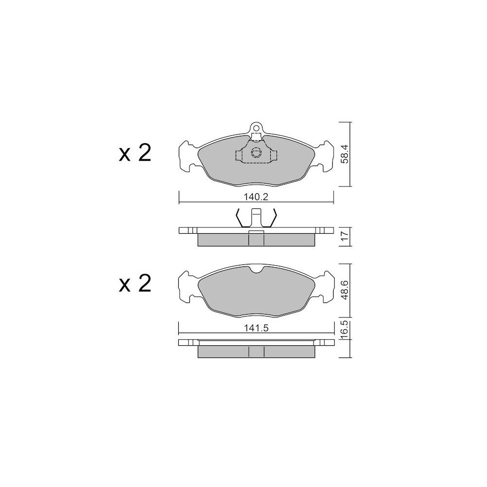 GT2i Club Front brake pads for OPEL Tigra 1.4i 16V, 1.6i 16V 1995-01 - Brake calipers Ate  - GT-PC0790 - 3666618579450