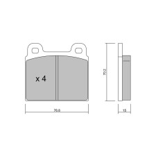 GT2i Club Front brake pads for PORSCHE 911 3.0 SC / SC Carrera 1963-87 - Brake calipers Ate 
