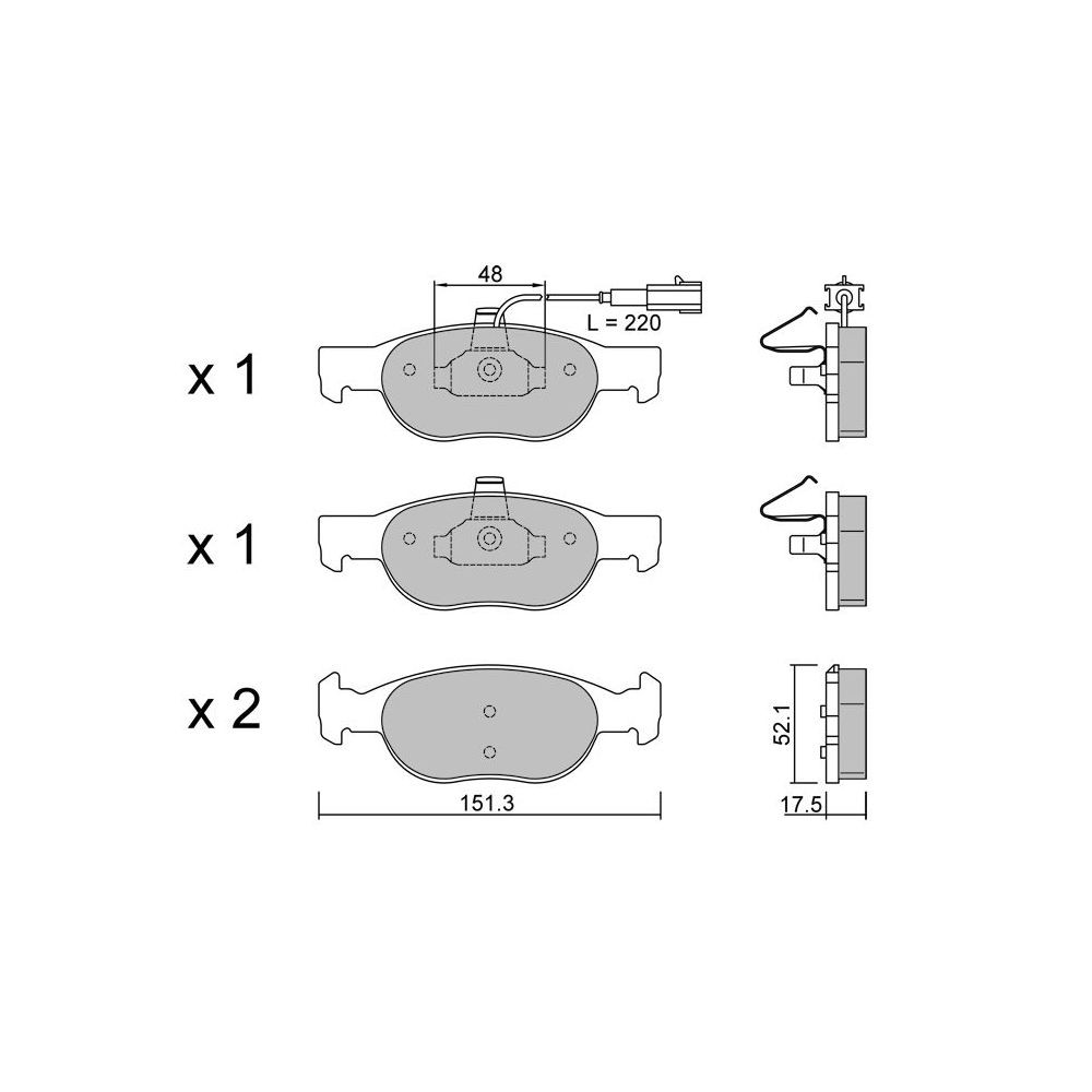 Pastiglie freno anteriori GT2i Club per FIAT Brava (182_) 1.6 16V (182.AB) 104cv 1995-10-01-2002-12-01 - GT-PC0810 - 3666618579481