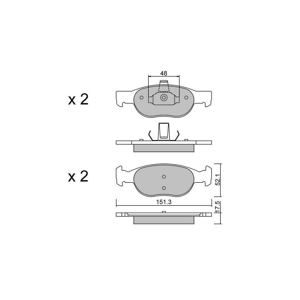 Plaquettes de frein GT2i Club Avant pour FIAT Punto II (188_) 1.6 EX (AC) 89cv 1999-09-01-2012-07-01 - GT-PC0812 - 3666618579504