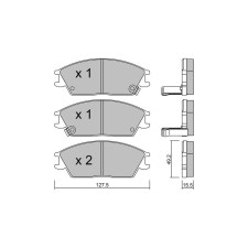 GT2i Club Front brake pads for HYUNDAI S Coupe (SLC) 1.5 i Turbo 116cv 1990-02-01-1996-05-01