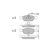GT2i Club Front brake pads for ALFA ROMEO 146 (930_) 1.6 i.e. 16V T.S. (930.B2B, 930.B2C) 120cv 1994-07-01-2001-10-01