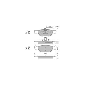 Plaquettes de frein GT2i Club Avant pour ALFA ROMEO 146 (930_) 1.6 i.e. 16V T.S. (930.B2B, 930.B2C) 120cv 1994-07-01-2001-10-01