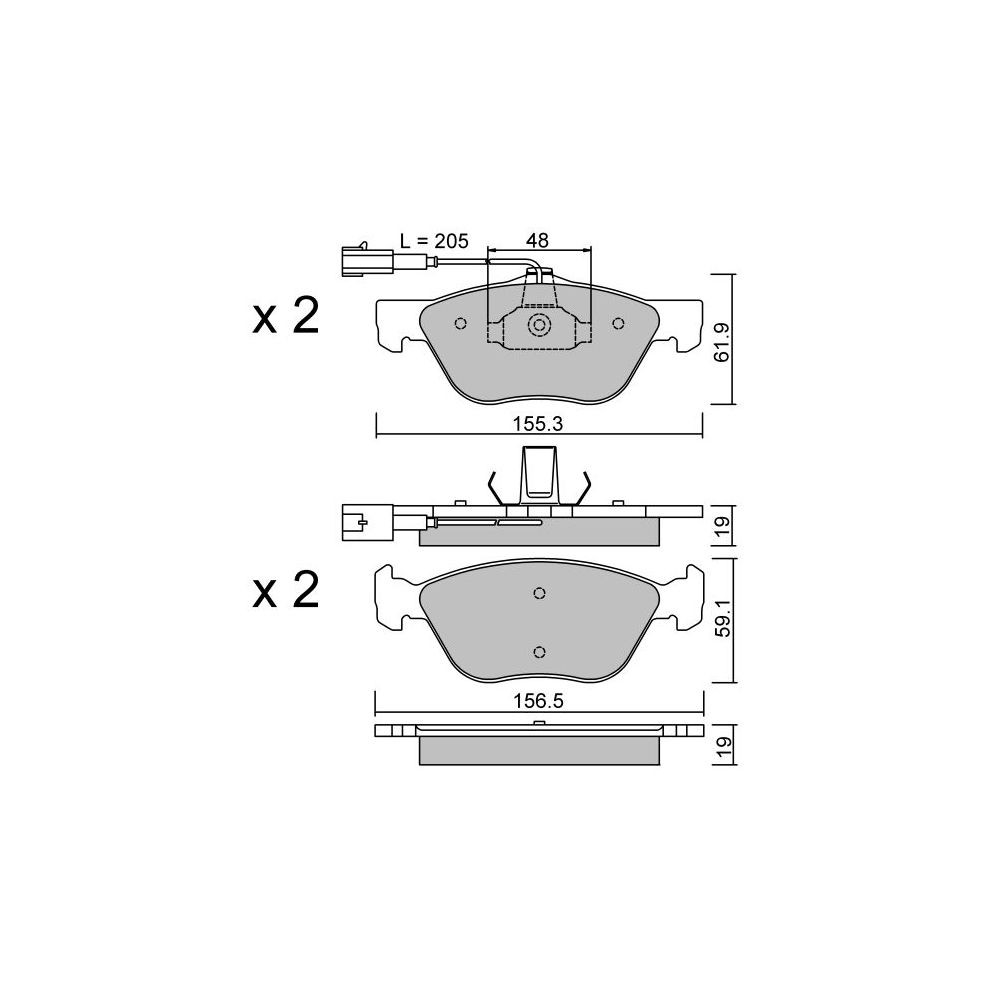 Plaquettes de frein GT2i Club Avant pour FIAT Coupe 2.0i 16V, 2.0i 16V Turbo 1994-01 - Etriers de frein Ate  - GT-PC0850 - 3666618579566