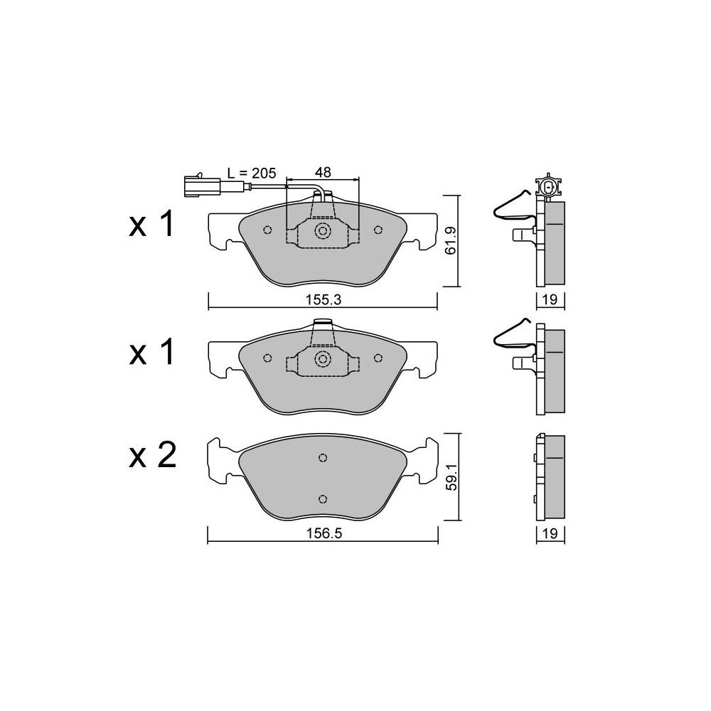 Bremsbeläge GT2i Club Avant für ALFA ROMEO 156 (932_) 2.5 V6 24V (932B1100) 192cv 1997-09-01-2005-09-01 - GT-PC0852 - 3666618579580