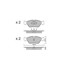 GT2i Club Front brake pads for BMW Serie 3 (E30) M3 2.3i, 2.5i 1982-92 - Brake calipers Ate 