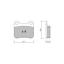 Bremsbeläge GT2i Club Hinten für MERCEDES BENZ 190 (W201) E 2.5-16 204cv 1982-10-01-1993-08-01