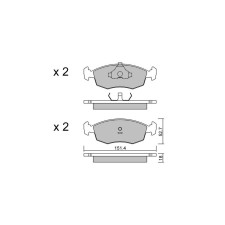 Pastiglie freno anteriori GT2i Club per FORD Escort 2.0i 16V RS /4wd 1990-96 - Pinze freno Ate 