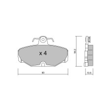 Pastiglie freno posteriori GT2i Club per FORD Sierra 2.0i 16V Turbo RS Cosworth anche 4wd 1982-93 - Pinze freno Girling
