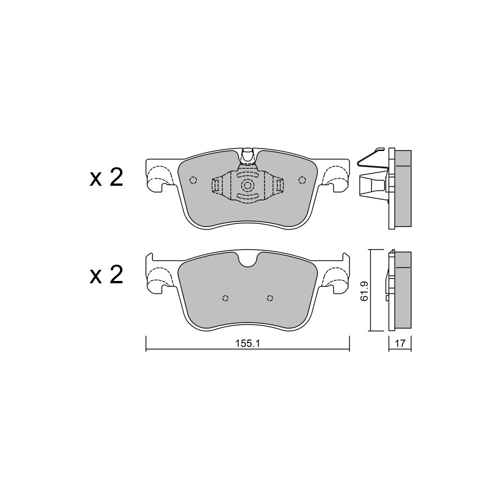 GT2i Club Front brake pads for CITROEN C4 Picasso II 1.6 THP 165 165cv 2013-02-01- - GT-PC10000 - 3666618579672