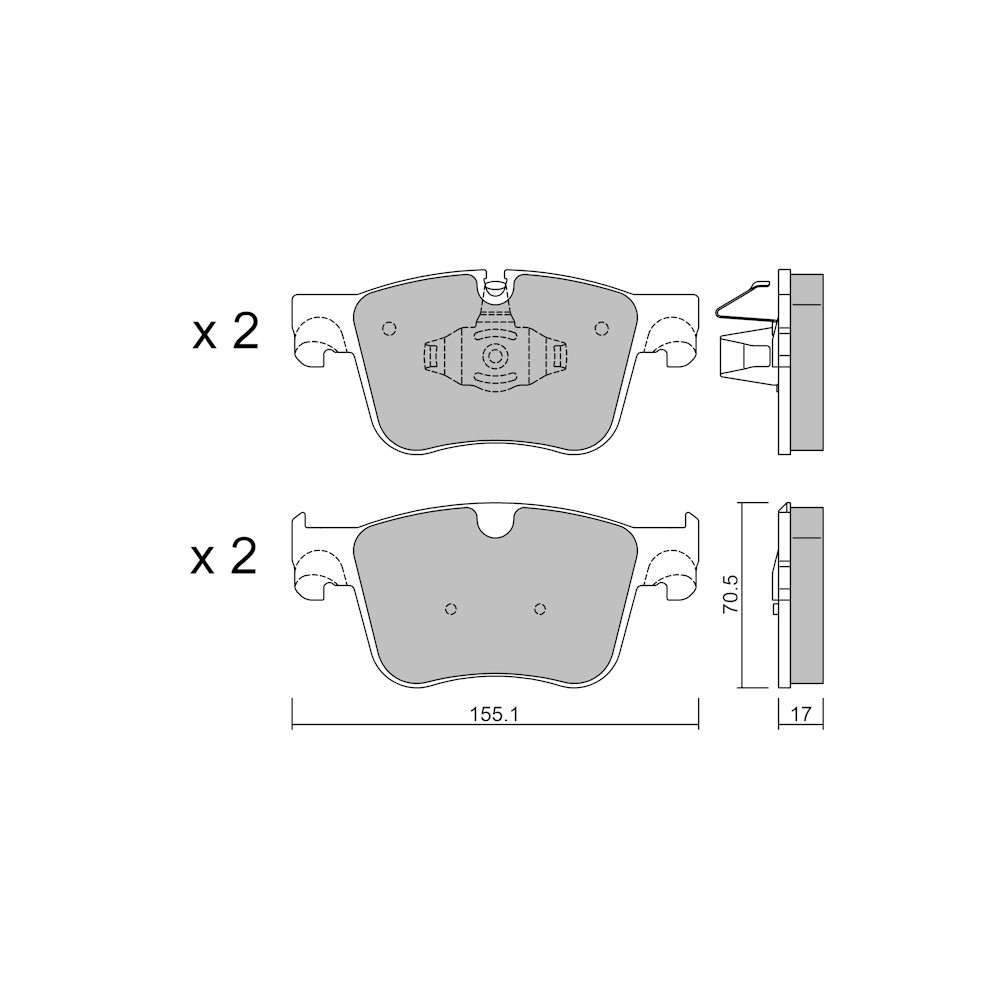 GT2i Club Front brake pads for DS DS7 Crossback (J_) E-TENSE 4x4 301cv 2017-09-01- - GT-PC10011 - 3666618579696