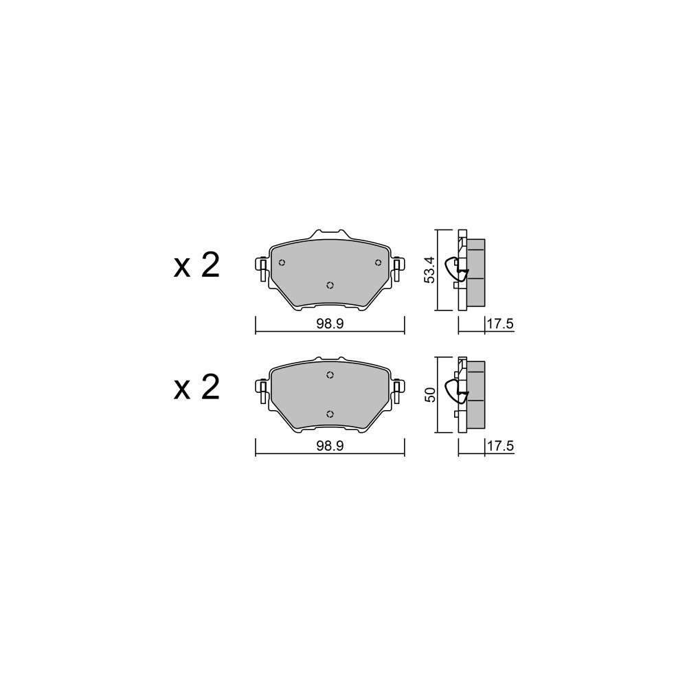 GT2i Club Rear brake pads for OPEL Grandland X (A18) 1.6 Turbo Hybrid 301cv 2017-06-01- - GT-PC10030 - 3666618579726