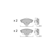 Plaquettes de frein GT2i Club Arrière pour PEUGEOT 508 II (FB_, FH_, F3_) PSE Hybrid4 360 361cv 2018-09-01-