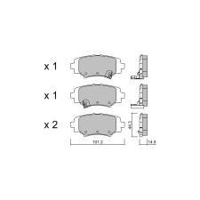 GT2i Club Rear brake pads for MAZDA 3 III Sedan (BM, BN) / Axela 2.5 (SP25) 188cv 2013-09-01-2019-06-01