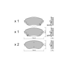 Plaquettes de frein GT2i Club Avant pour TOYOTA Auris Touring Sports SW (_E18_) 3.0 V6 CRDi 4WD 251cv 2013-07-01-2018-12-01