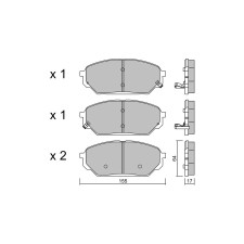 Plaquettes de frein GT2i Club Avant pour HYUNDAI ix55 / Veracruz 3.8 V6 4WD 271cv 2007-01-01-2015-05-01