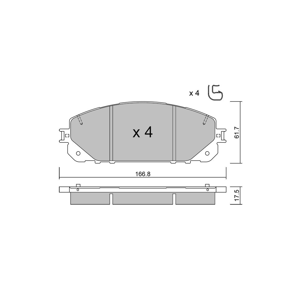 GT2i Club Front brake pads for JEEP Cherokee V (KL) 1.3 Hybrid Q4 275cv 2013-11-01- - GT-PC10160 - 3666618579832