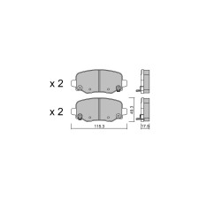 Plaquettes de frein GT2i Club Arrière pour JEEP Cherokee V (KL) 3.2 275cv 2013-11-01-