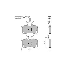 Plaquettes de frein GT2i Club Arrière pour SEAT Alhambra I (7V8, 7V9) 1.8 T 20V 150cv 1996-01-01-2010-03-01