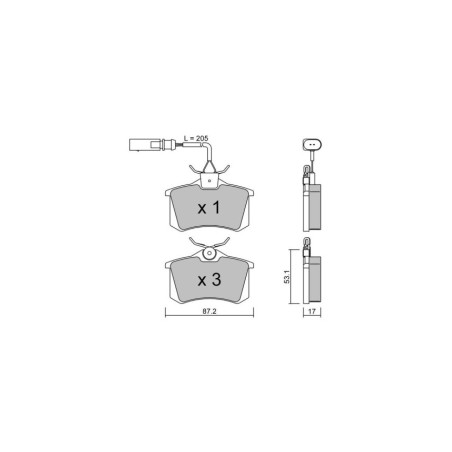 Pastiglie freno posteriori GT2i Club per SEAT Alhambra I (7V8, 7V9) 1.8 T 20V 150cv 1996-01-01-2010-03-01