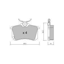 Pastiglie freno posteriori GT2i Club per VOLKSWAGEN Golf V Plus (5M1, 521) 4.0 GT3 RS 501cv 2004-12-01-2014-04-01