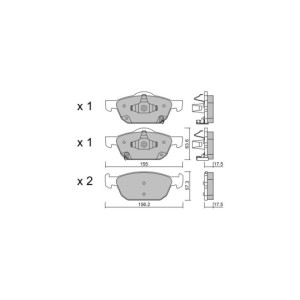 Pastiglie freno anteriori GT2i Club per HONDA Civic X Sedan (FC_) 1.5 Si (FC1) 209cv 2015-09-01-