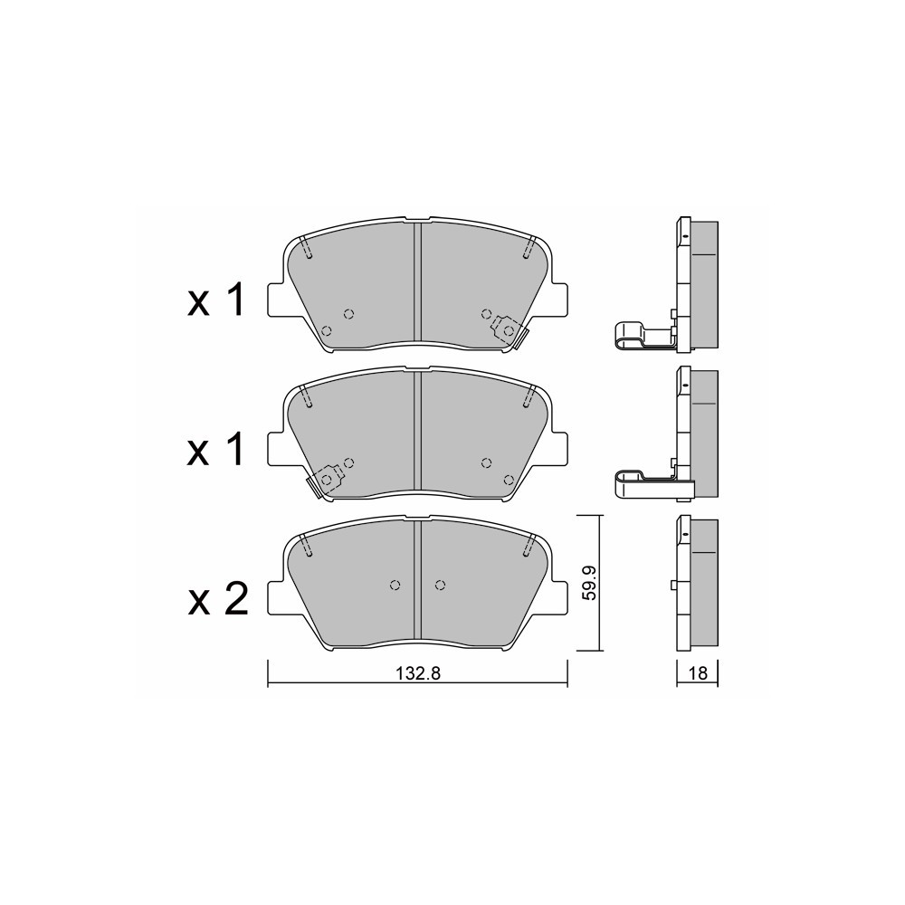 GT2i Club Front brake pads for KIA Carens IV 2.0 300cv 2013-03-01- - GT-PC10500 - 3666618580135