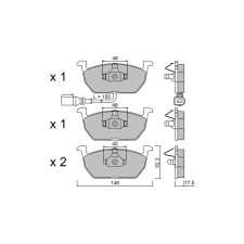 GT2i Club Front brake pads for VOLKSWAGEN Golf VII (5G1, BQ1, BE1, BE2) 3.0 238cv 2012-08-01-