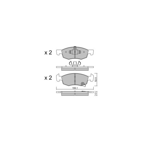 GT2i Club Front brake pads for OPEL Corsa E (X15) 1.4 LPG (08, 68) 90cv 2014-09-01-