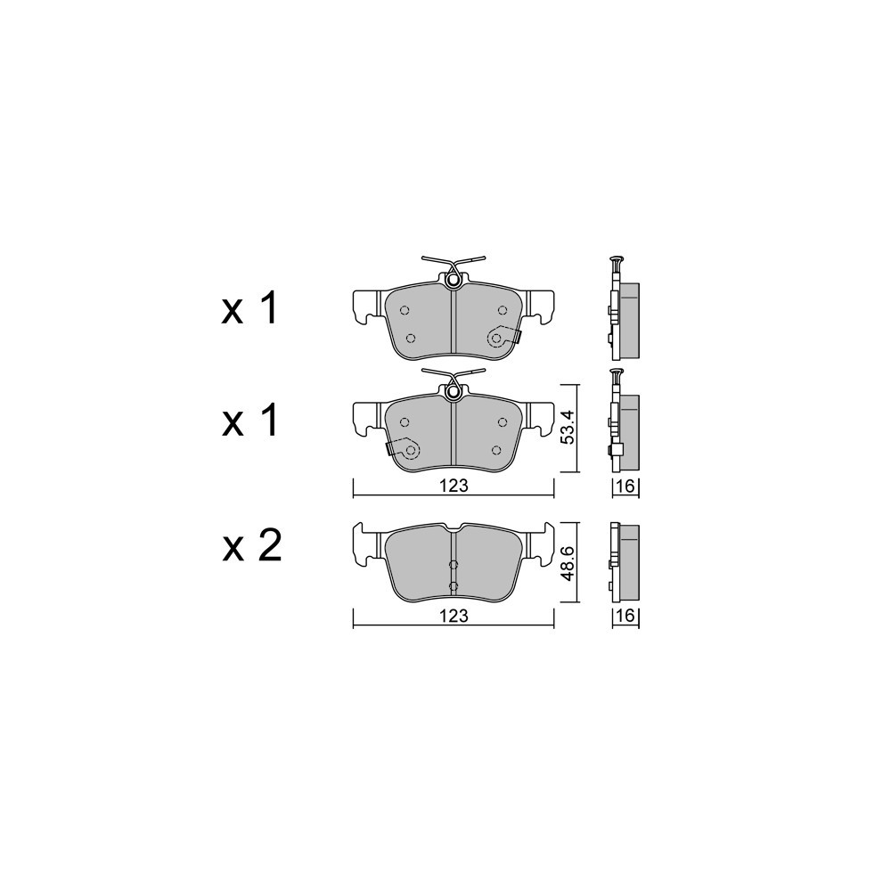 GT2i Club Rear brake pads for FORD Kuga II (DM2) / Escape 2.0 4x4 244cv 2012-07-01- - GT-PC10640 - 3666618580272