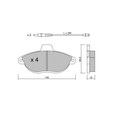 GT2i Club Front brake pads for PEUGEOT 806 (221) 2.5 Hybrid 4WD 253cv 1994-06-01-2002-08-01