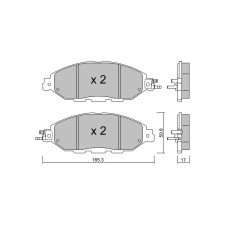 Plaquettes de frein GT2i Club Avant pour NISSAN Pathfinder IV (R52) 5.6 AWD 406cv 2012-09-01-