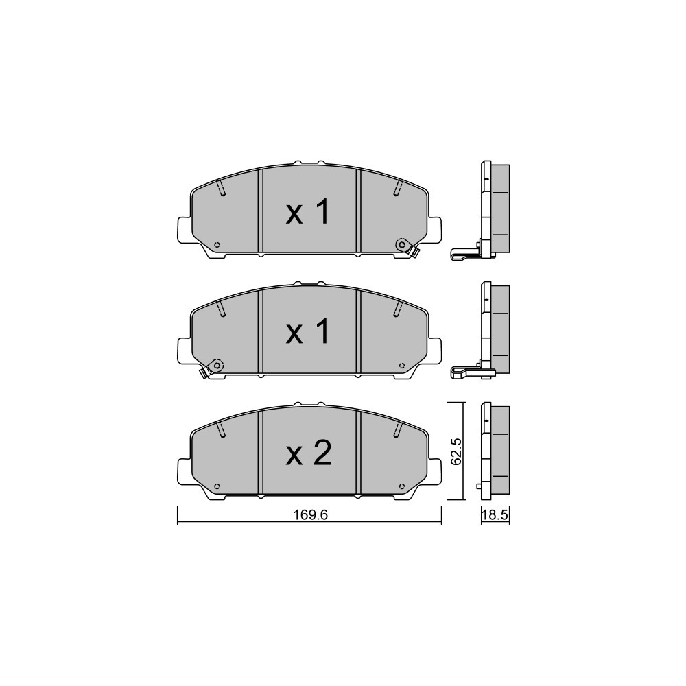 GT2i Club Front brake pads for INFINITI QX80 5.6 D AWD 441cv 2013-08-01- - GT-PC10750 - 3666618580364