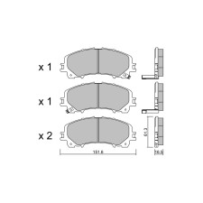 GT2i Club Front brake pads for INFINITI Q50 50 Hybrid AWD 365cv 2013-04-01-