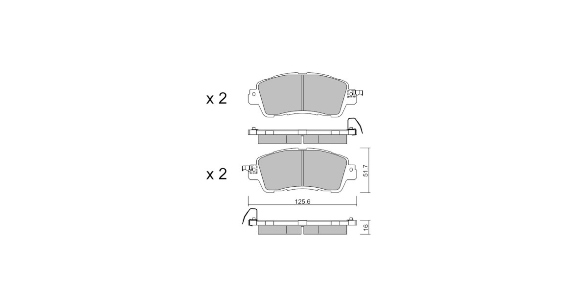 Pastiglie freno anteriori GT2i Club per MAZDA 2 III Sedan (DL) 1.4 (348) 162cv 2015-01-01-