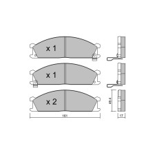 Pastiglie freno anteriori GT2i Club per NISSAN Terrano I (WD21)/ Pathfinder 3.3 i 24V 4WD (CXW) 230cv 1986-01-01-1996-02-01