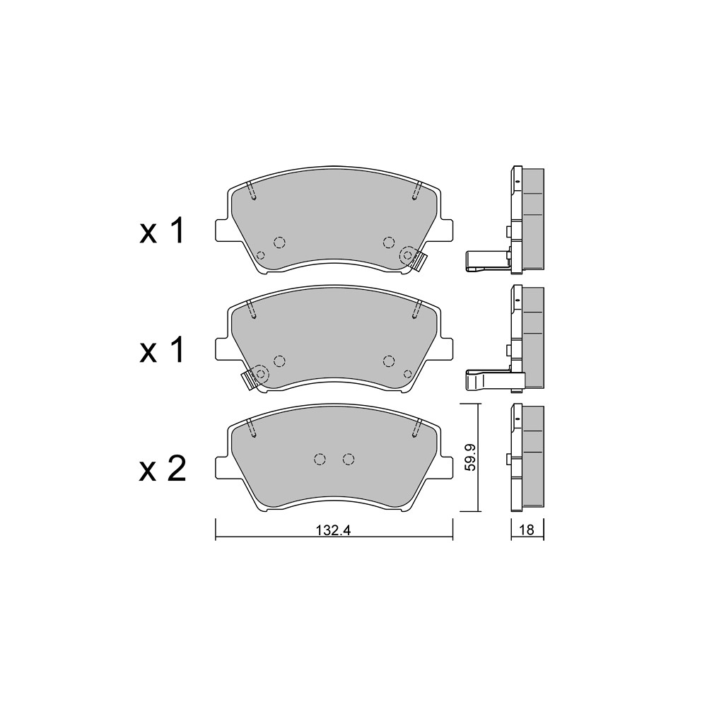 GT2i Club Front brake pads for KIA Niro I 3.8 GDI 4WD 316cv 2016-09-01- - GT-PC10920 - 3666618580517