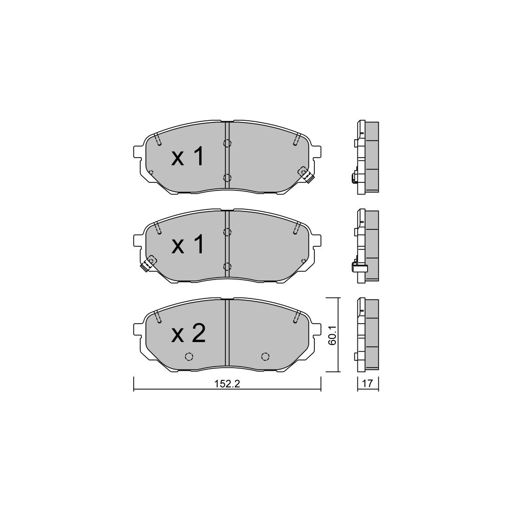 GT2i Club Front brake pads for HYUNDAI Santa Fe IV (TM, TMA) 2.5 AWD 282cv 2018-02-01- - GT-PC10960 - 3666618580531