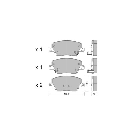 GT2i Club Front brake pads for FIAT Tipo II Hatchback (357_) / Egea 1.5 T4 Hybrid 131cv 2016-03-01-