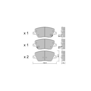 GT2i Club Front brake pads for FIAT Tipo II Hatchback (357_) / Egea 1.5 T4 Hybrid 131cv 2016-03-01-