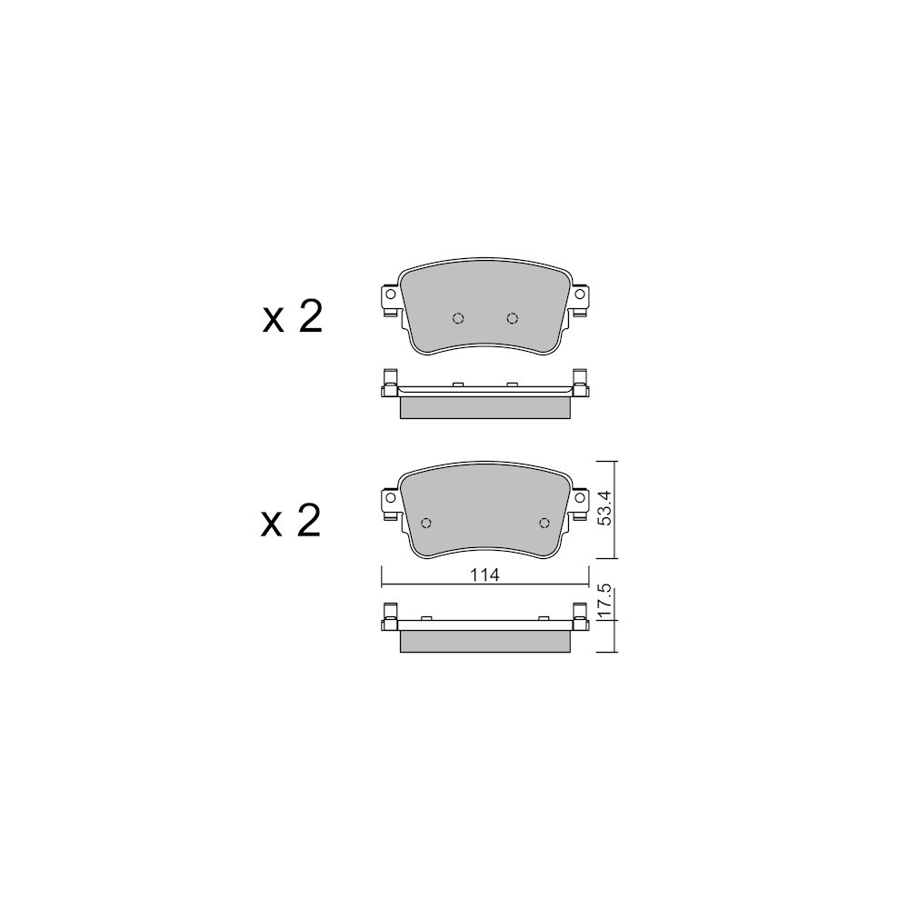 GT2i Club Rear brake pads for CITROEN Jumpy III (VA_, VE_) / Dispatch 2.0 BlueHDi 180 177cv 2016-04-01- - GT-PC11080 - 3666618580647