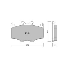 GT2i Club Front brake pads for TOYOTA Land Cruiser III (_J7_) 4.0 (FJ62_G) 157cv 1984-03-01-