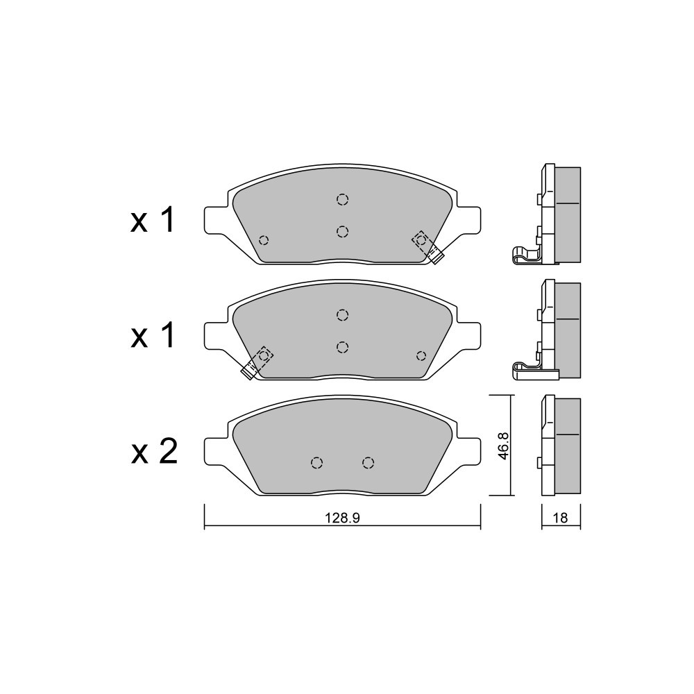 Pastiglie freno anteriori GT2i Club per OPEL Karl (C16) 1.4 (68) 101cv 2015-01-01- - GT-PC11130 - 3666618580708