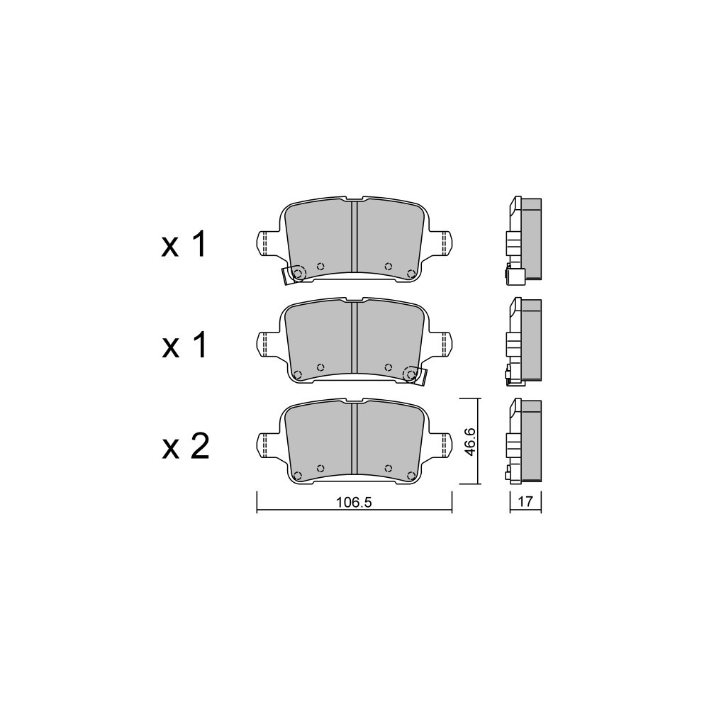 GT2i Club Rear brake pads for OPEL Astra K (B16) 1.6 Turbo (68) 200cv 2015-06-01- - GT-PC11160 - 3666618580739