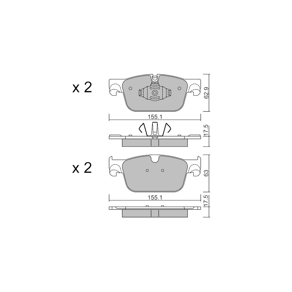GT2i Club Front brake pads for VOLVO S60 III (224) B4 Mild-Hybrid 198cv 2019-02-01- - GT-PC11190 - 3666618580753