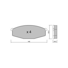 GT2i Club Front brake pads for NISSAN Patrol GR IV (Y60, GR)/ Safari 4.0 (W160) 147cv 1982-01-01-1998-02-01