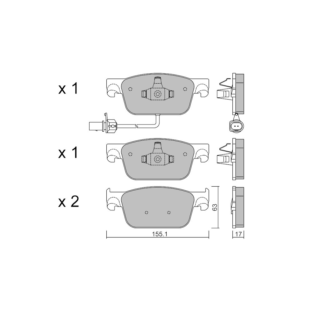 Pastiglie freno anteriori GT2i Club per AUDI A4 V Avant (8W5, 8WD, B9) RS4 quattro 451cv 2015-08-01- - GT-PC11250 - 3666618580845