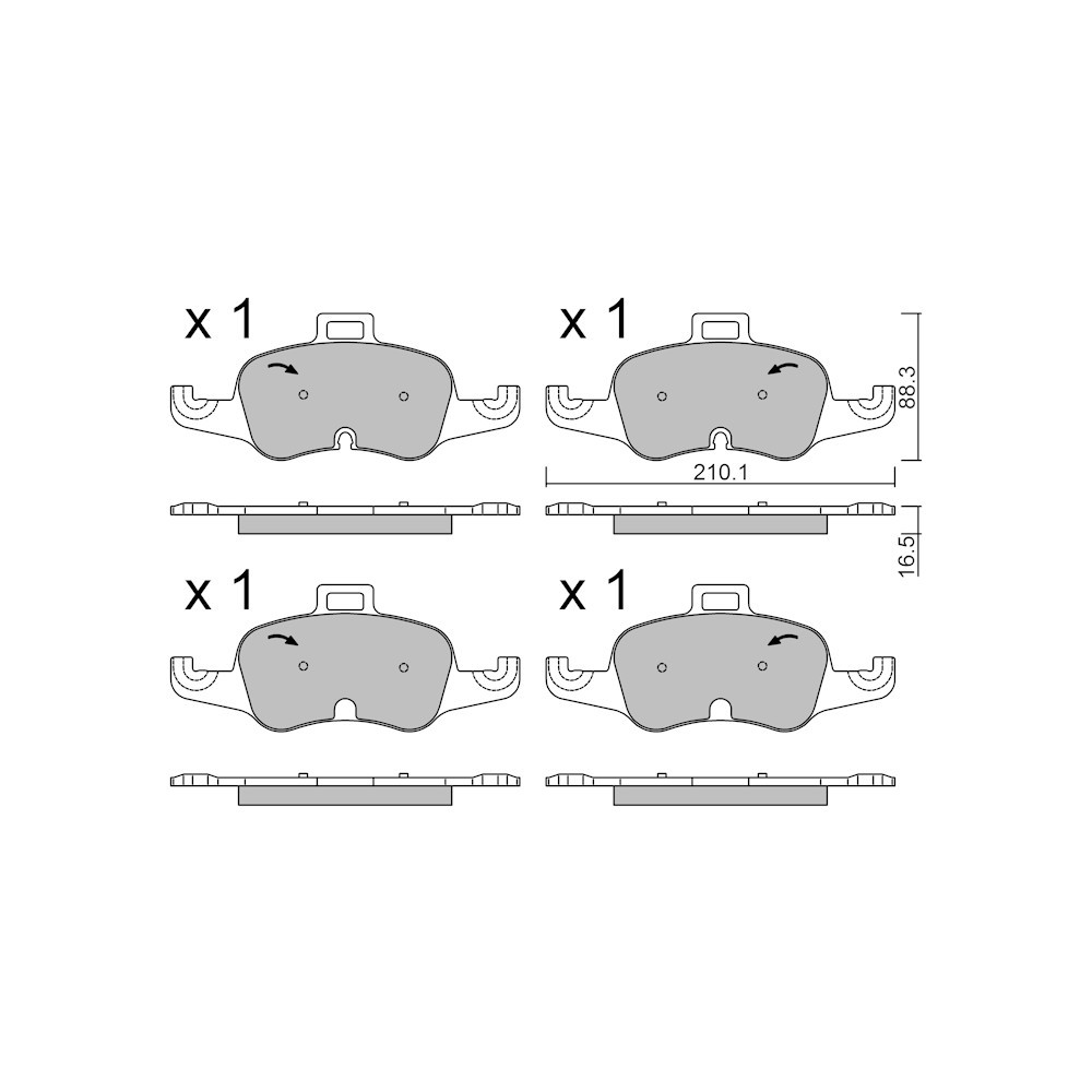 GT2i Club Front brake pads for AUDI TT - TT Quattro (FV) TTS 2.0i 16V TFSi 2014-23 - Brake calipers Ate  - GT-PC11270 - 3661768238202
