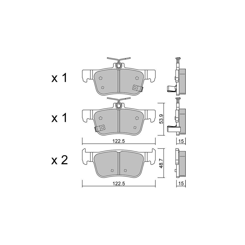 Pastiglie freno posteriori GT2i Club per HONDA Civic X Sedan (FC_) 2.0 Type/R 331cv 2015-09-01- - GT-PC11310 - 3666618591049